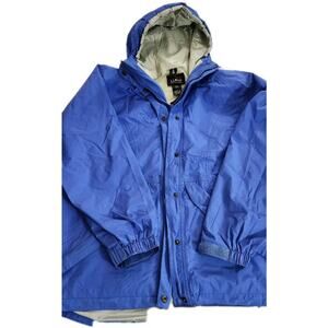 Vintage Blue LL.Bean Outdoors Hooded Goretex Zipper Jacket Stowaway Womens M